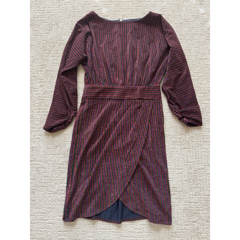 NWT Trina Turk Metallic Striped Cocktail Dress Colorful Lined Party Holiday 4